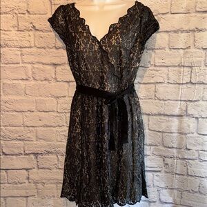 Elle Black Lace Mini Dress Size 10